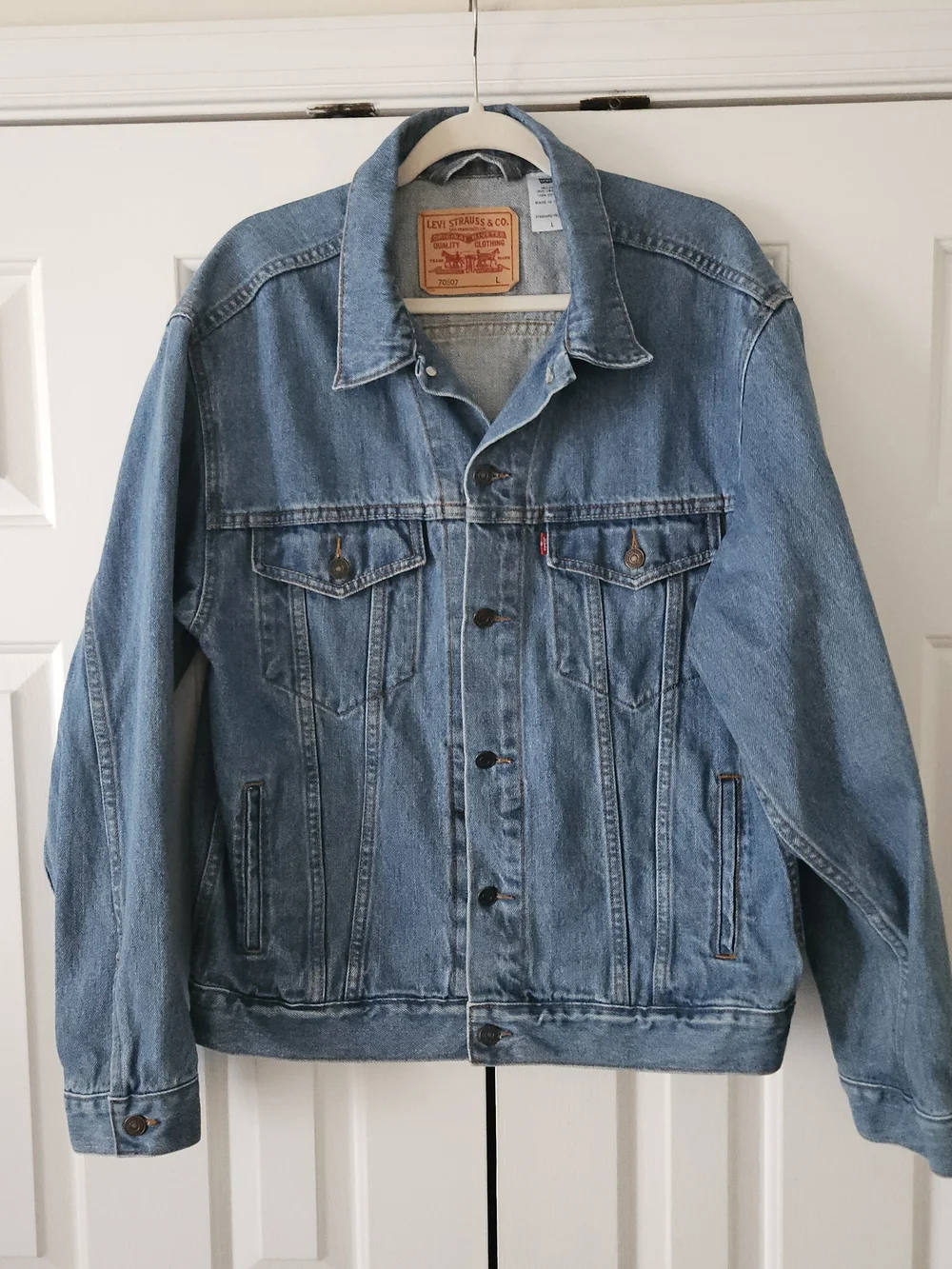 Levi's Men's L Blue Trucker Jacket Button Front Pockets Chest 46 70507